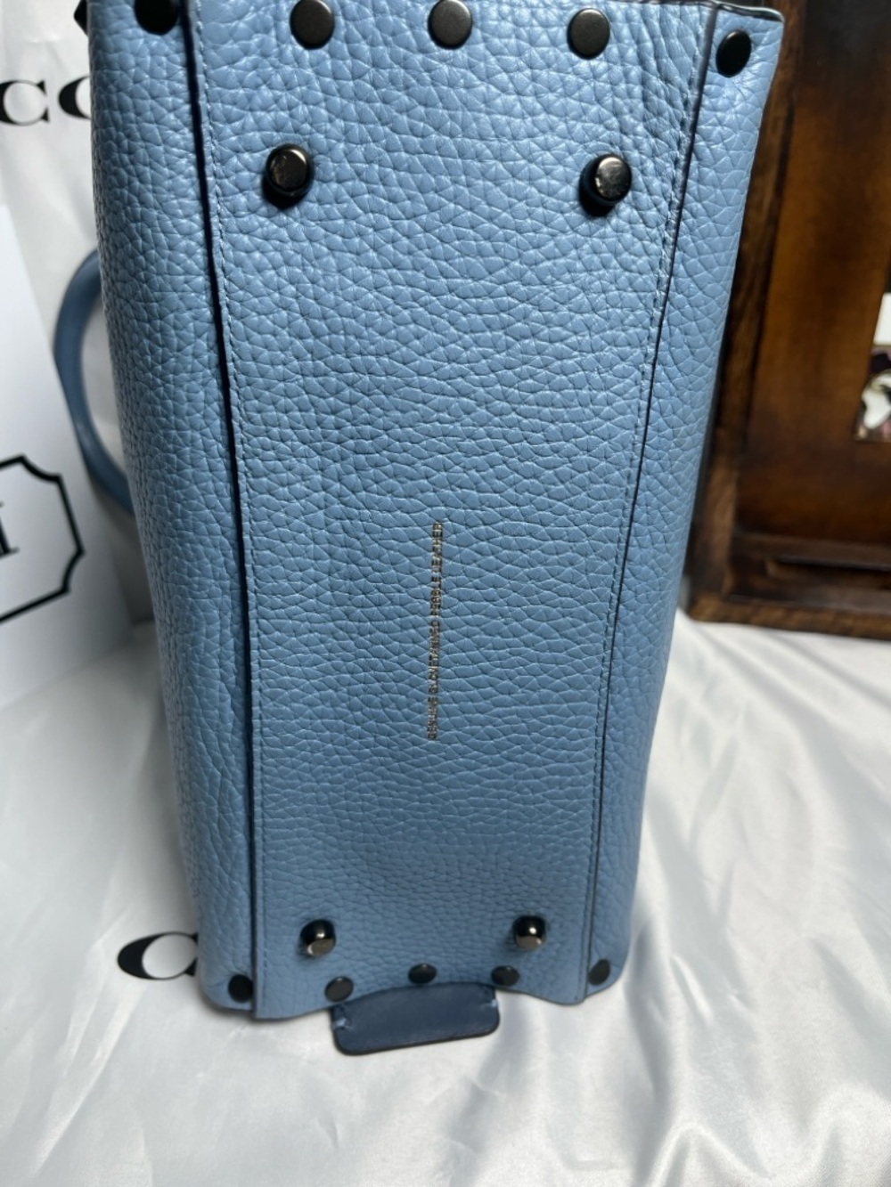 Coach 1941 Rogue 24 in Slate Blue w/ Rivets - Picture 5 of 13